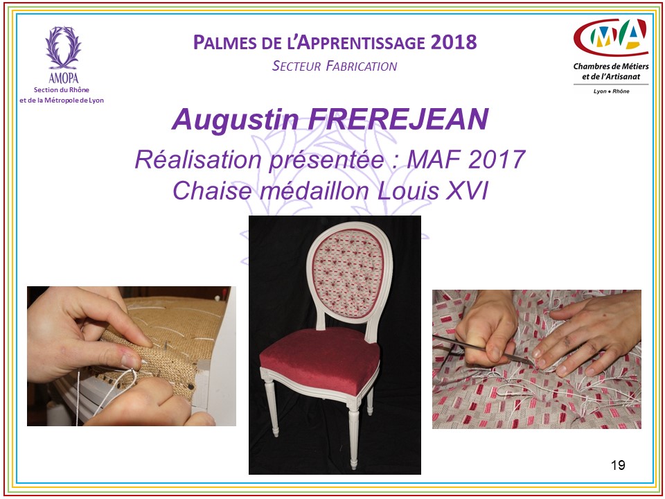Augustin Frerejean, félicitations du jury